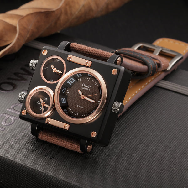 Oulm Watch Luxury Brand Man Fabric Srap Quartz-Watch