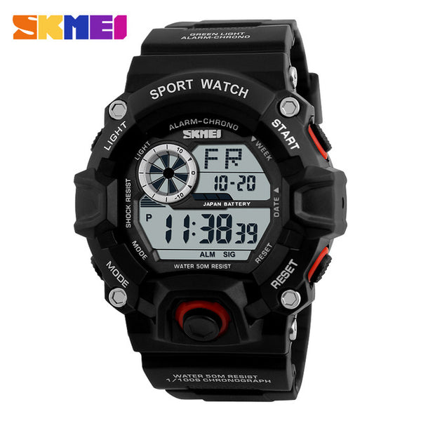 SKMEI Military Sports Watches Men Alarm 50M Waterproof Watch LED Back Light Shock Digital Wristwatches Relogio Masculino 1019