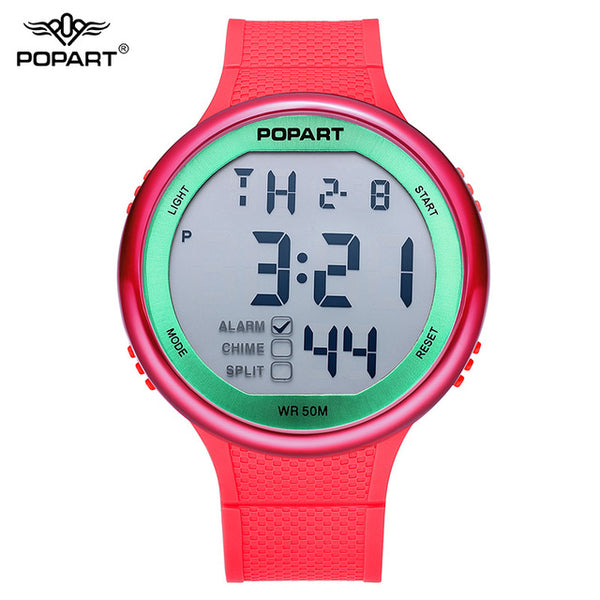 POPART Digital Alarm Black Male Watch