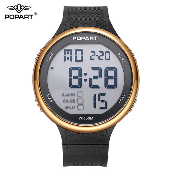 POPART Digital Alarm Black Male Watch