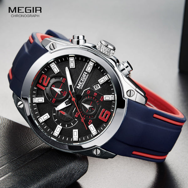 Waterproof Silicone Rubber Strap Wristswatch for Man